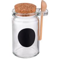 Банка д/сыпуч. прод. 0,145л SPEZIA стеклянная с крышкой из пробки с дер.ложкой 109039 /72шт//Mallony