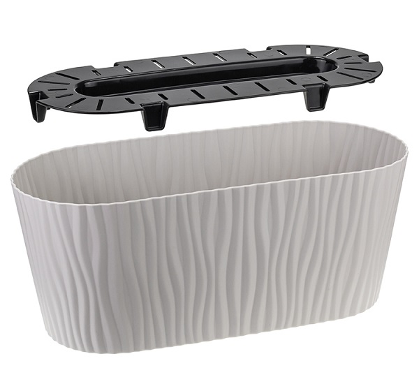 Кашпо ВОЛНА овал 4,2л серый М3191