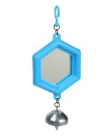 Зеркало для попугаев с колокольчиком многоугольное 