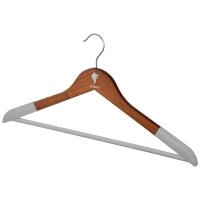 Вешалка деревянная флокированная темно-коричневый 107907 /100шт/Leonord