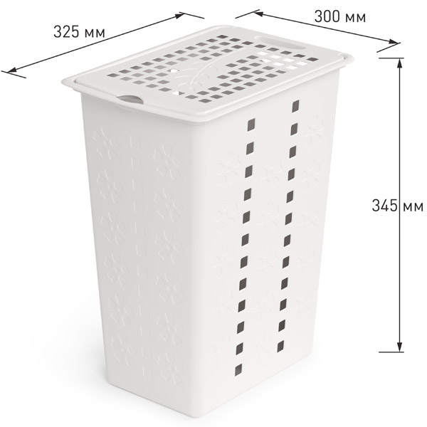Корзина д/белья 30л Виолетта белый М1967 /6шт/ Альтерн 