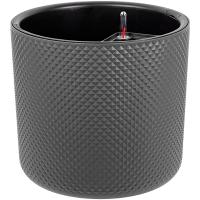 Кашпо ФАСЕТ D360 29л графитовый с автополивом+вставкой М3239