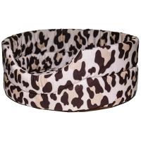 Лежанка овальная стеганая поролоновая САФАРИ ЛЕОПАРД 42*34*18см/DONBARON