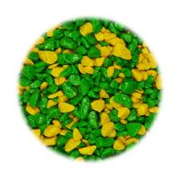 Грунт для аквариума Тритон блестящий 5кг смесь №7/зеленый+желтый