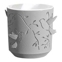 Кашпо Колибри 1,25л серый жемчуг с белой вставкой КШ-4648 /27шт/ПП