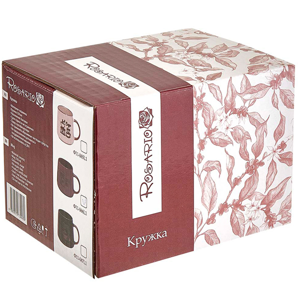 Кружка 350мл Coffee shop бежевый инд. упак. Ф11-065L /48шт/ Rosario