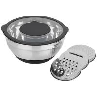 Миска из нерж. стали AMARENA 4,5л с крышкой-тёркой 108660 /40шт/Mallony