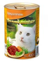 корм для кошек Ночной охотник 415г ПАШТЕТкурица/печень 