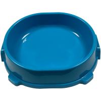 Миска пластик для кошек 0,22л нескользящая голубая/