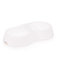 Миска двойная пластик 0,2л Лекси белая