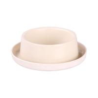 Миска 165*165*55мм для домашних животных на прорезиненных ножках слоновая кость М6218
