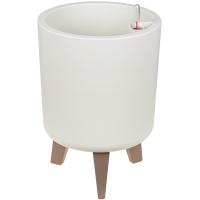 Кашпо ФЛОРИАН D250 11л белый ротанг с автополивом+вставкой М3157