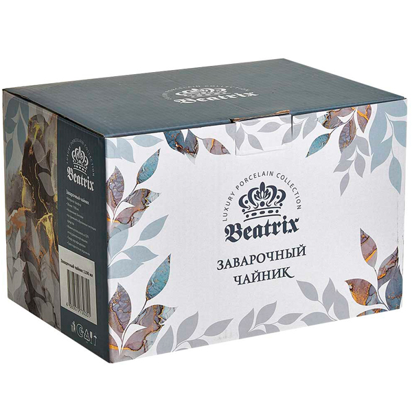 Чайник заварочный 1,1л White lily фарфор в инд. упак. МД005R /6шт/Beatrix