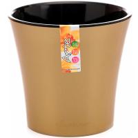 Кашпо Арте 1,2л золотой с черной вставкой