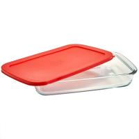 Форма д/запекания 2,5л Забава стекло прямоугольной формы с пластик. крышкой/6шт/РК-0048/2/