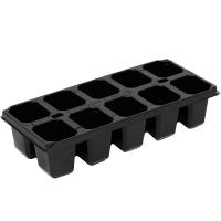 Кассета для рассады на 10 ячейки 28,3*12,7 черный 