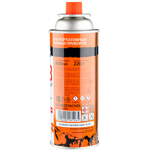 Газ EСOS в портативном баллоне 440г цанговый всесезонный 105732 /12шт/