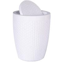 Ведро 10л для мусора Плетенка белый