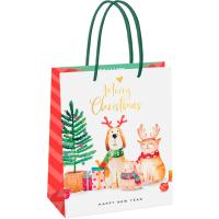 Пакет подарочный 18*23*10см "NY greetings" глянц. ламинация MESHU/MS_61583/Рельеф