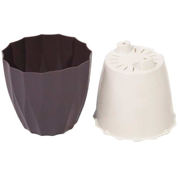 Кашпо Флюте 1,9л мокко с вставкой 