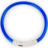 Ошейник светящийся силикон M 40-50см usb-зарядка ОС-1 синий