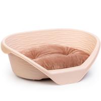 Лежанка пластиковая с подушкой бежевый/М8399