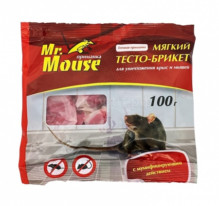 Mr.Mouse тесто-брикет от крыс и мышей 100гр