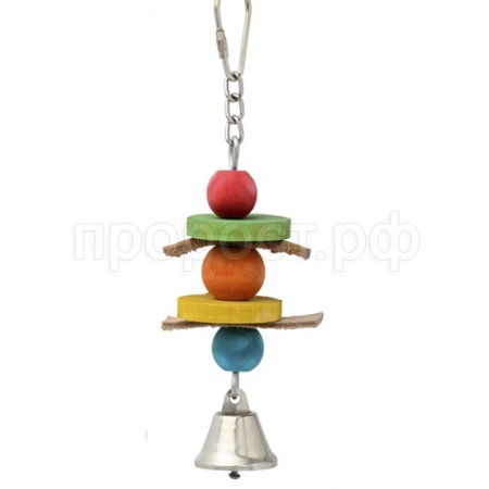 Игрушка для птиц Три деревянных шарика с колокольчиком