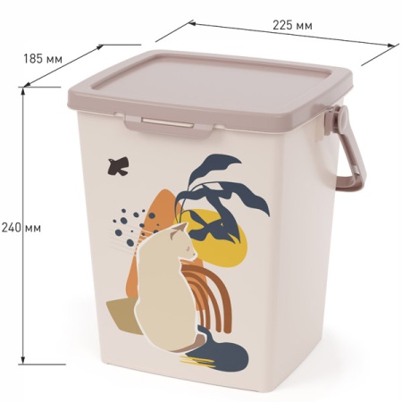 Контейнер д/корма Cats 5,5л с замком/12шт/М8805