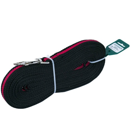 Поводок капрон 20мм*10м черный с красной полосой  DONBARON